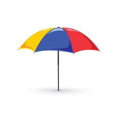 Vector illustration of Colorful Beach Umbrella Holiday Symbol by the Sea