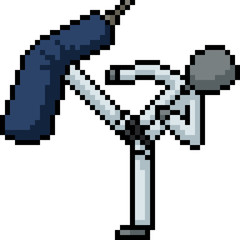 Fototapeta premium vector pixel art karate kick