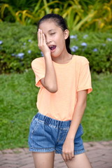 Fototapeta premium Sleepy Pretty Filipina Youth