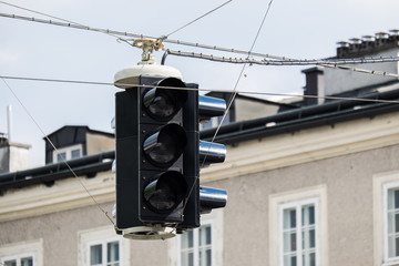 Hanging traffic light in Germany