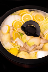 Lemon flavored healthy hot pot.