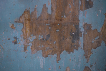 Wooden board with color pealed off showing wood texture, old vintage industrial rustic style wall decoration interior