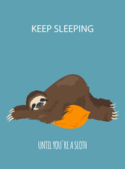Sloth yoga collection. Funny cartoon animals in different postures set