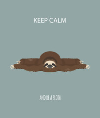 Sloth yoga collection. Funny cartoon animals in different postures set