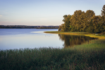 Fototapeta na wymiar Lake Lapalickie in Garcz village in Kashubian lakeland region of Poland