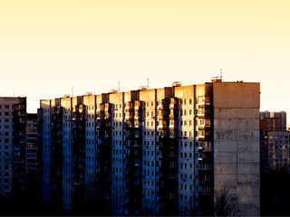 Russian buildings: city suburbs background
