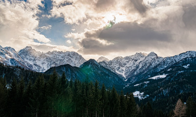 Plakat view of slovenian alps