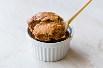 Japanese Miso Paste with Wooden Spoon.