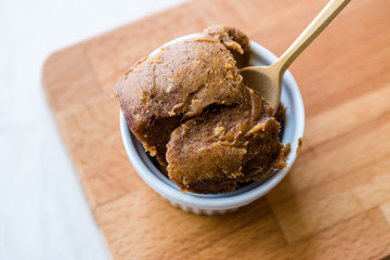 Japanese Miso Paste with Wooden Spoon.
