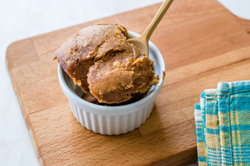 Japanese Miso Paste with Wooden Spoon.