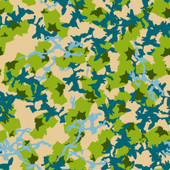 UFO camouflage of various shades of green, blue and beige colors