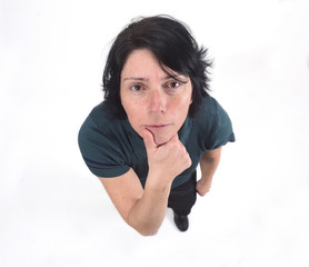 portrait of woman on white background