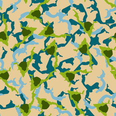 UFO camouflage of various shades of green, blue and beige colors