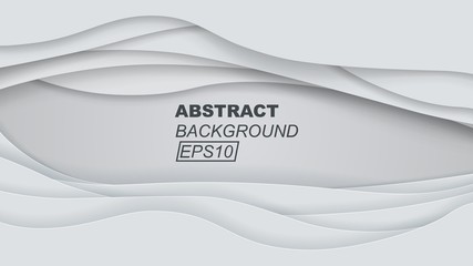 Paper cut wavy layers. Light coloured design abstract background.