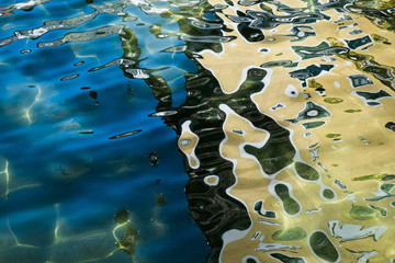 Abstract colorful water reflection