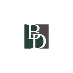 letter BD logo square