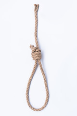 Scaffolds suicide rope on white paper