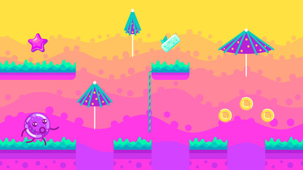 Fototapeta na wymiar Seamless background Bubble Gum Jungle game.