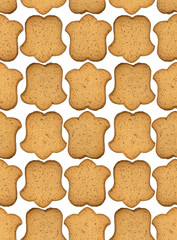 Gingerbread cookie in the form of a tulip, bell, background, seamless texture