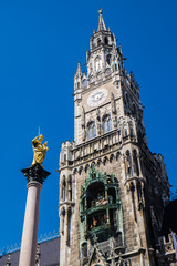 famous munich city hall at the marienplatz - germany - bavaria