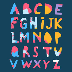 Paper Cut Alphabet. Capital letters. Vector backround