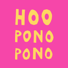 Hawaiian spiritual practice. Lettering inscription. vector illustration