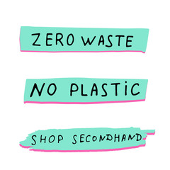 Calling for consumption and reduced waste. vector illustration