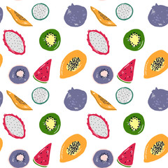 Tropical vector fruits pattern