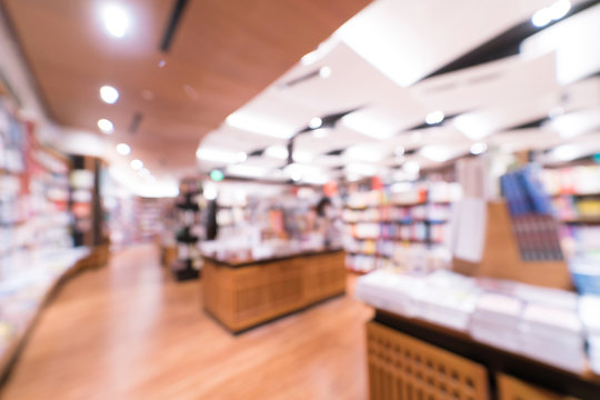 Blurry bookstore use as background