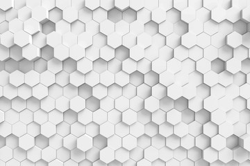 abstract background with white honeycomb, 3d render