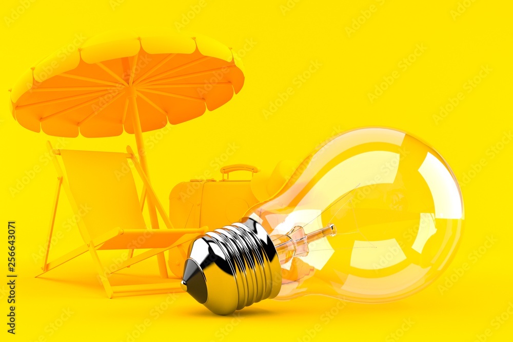 Wall mural vacation background with light bulb