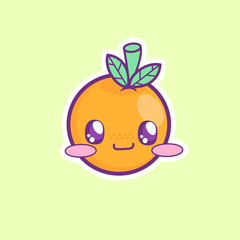 cute orange fruit vector