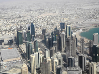 Aerial view landscape near Doha, Qatar, Miidle East