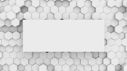 white blank abstract honeycomb background, 3d render