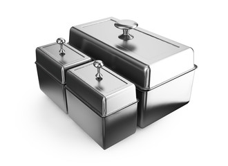 Cloche on plate isolated on white 3d render