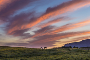 Sunset sky in Iceland