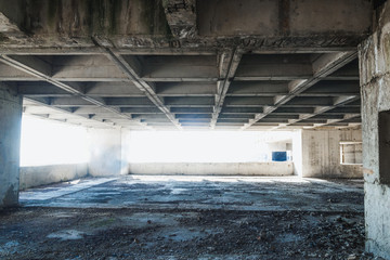 Abandoned building unfinished concrete building