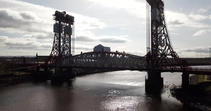 The historic Newport Bridge than spans the river Tees between Middlesbrough and Stockton on Tees
