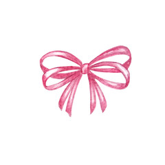 watercolor pink bow