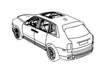 sketch off-road  suv car vector