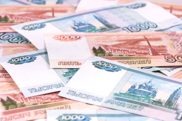 Fototapeta na wymiar closeup view of russian rubles