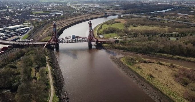 The historic Newport Bridge than spans the river Tees between Middlesbrough and Stockton on Tees