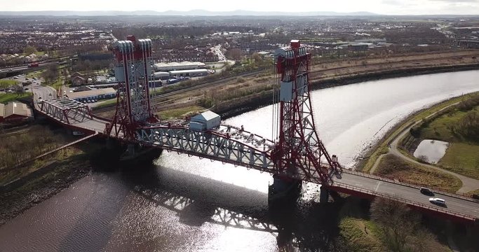 The historic Newport Bridge than spans the river Tees between Middlesbrough and Stockton on Tees