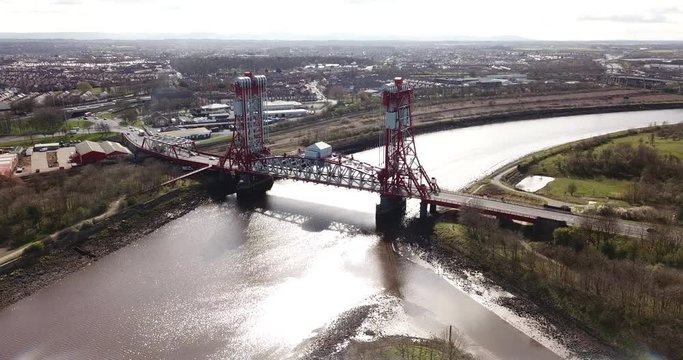 The historic Newport Bridge than spans the river Tees between Middlesbrough and Stockton on Tees
