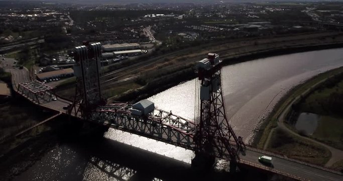 The historic Newport Bridge than spans the river Tees between Middlesbrough and Stockton on Tees