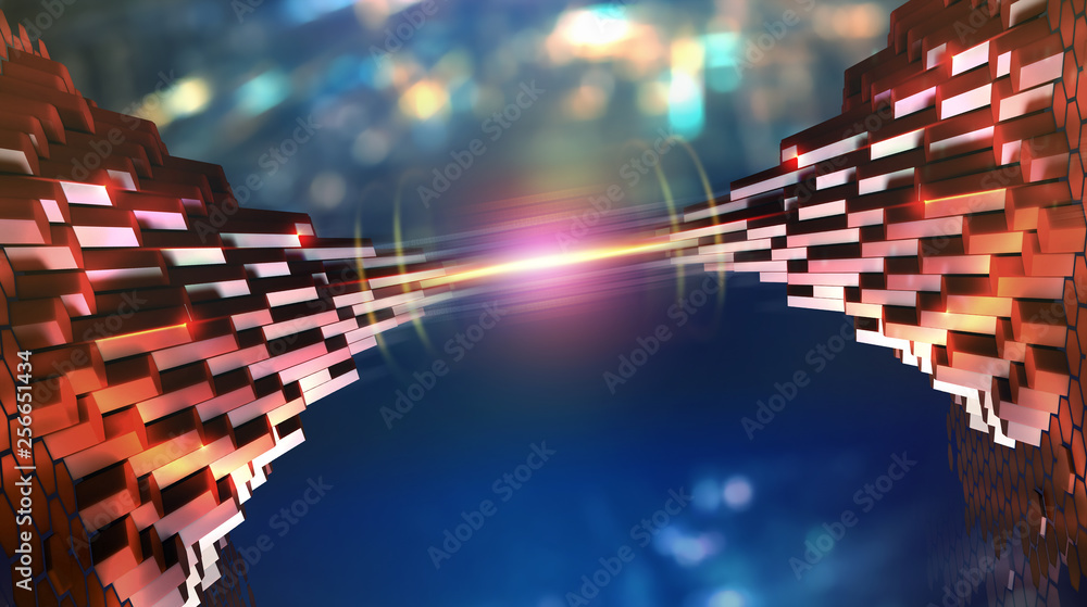 Aufkleber blockchain. quantum computer architecture. fantastic cyberspace technology of the future. secure dig