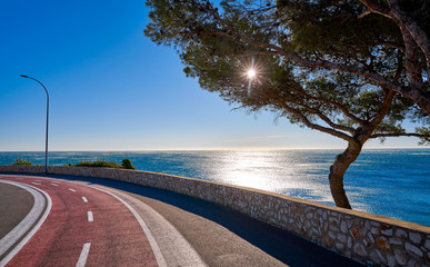 Fototapeta na wymiar Miami-Platja beach bike track in Tarragona