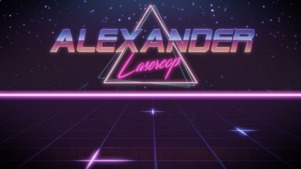 first name Alexander in synthwave style
