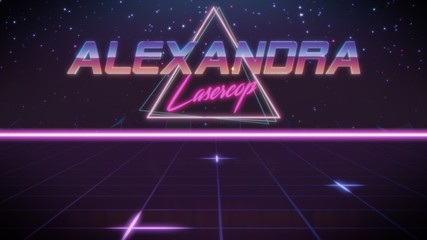 first name Alexandra in synthwave style