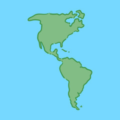 Hand drawn world map of the americas